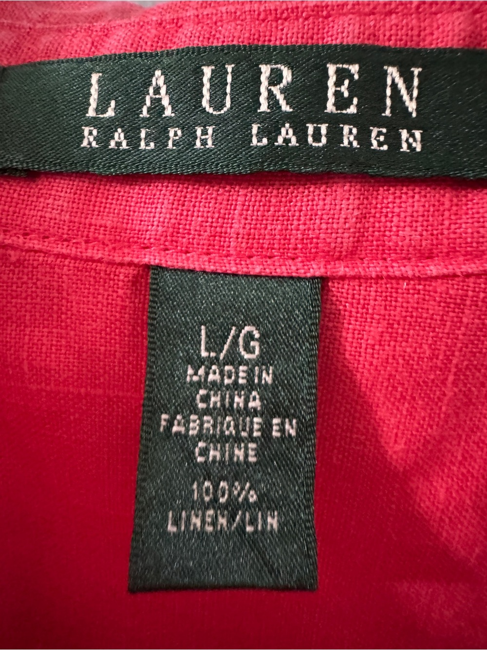 Lauren Ralph Lauren Coral Linen Button-Up Shirt - Picture 4 of 4